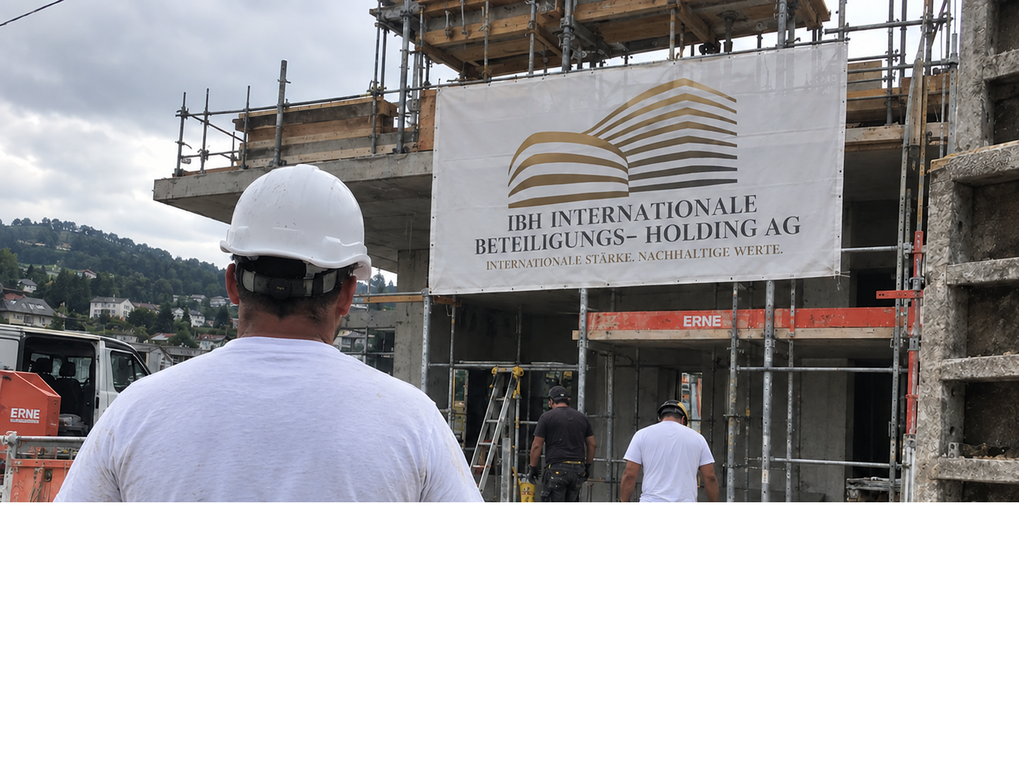 IBH Baustelle mit Firmenbanner